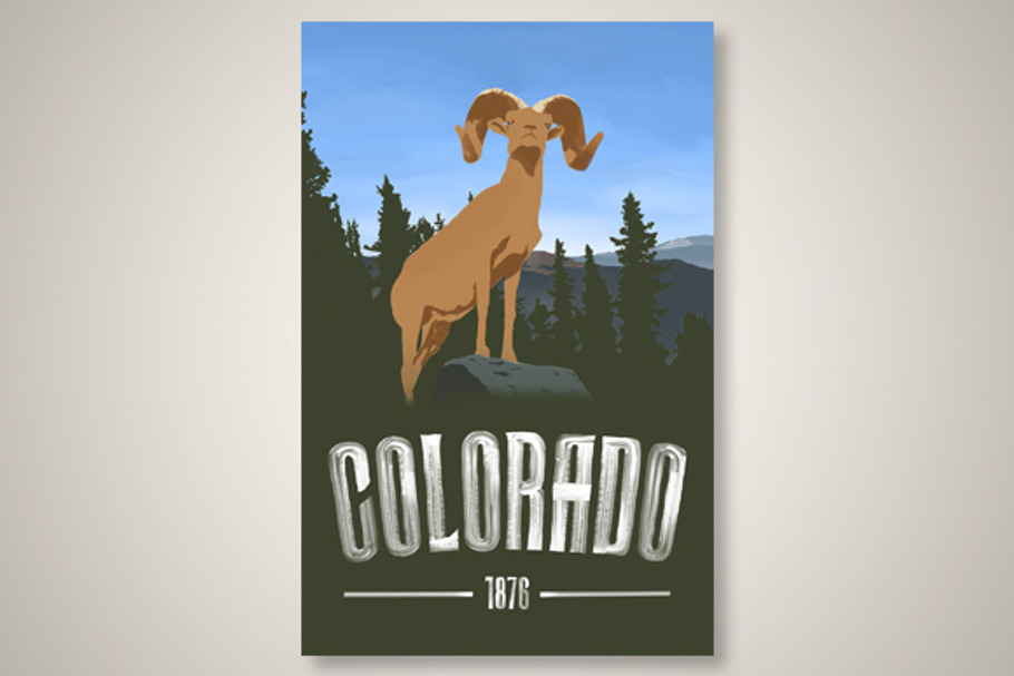 Colorado Travel Poster in Illustrations - product preview 8