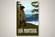 Glacier Park Montana Travel Poster