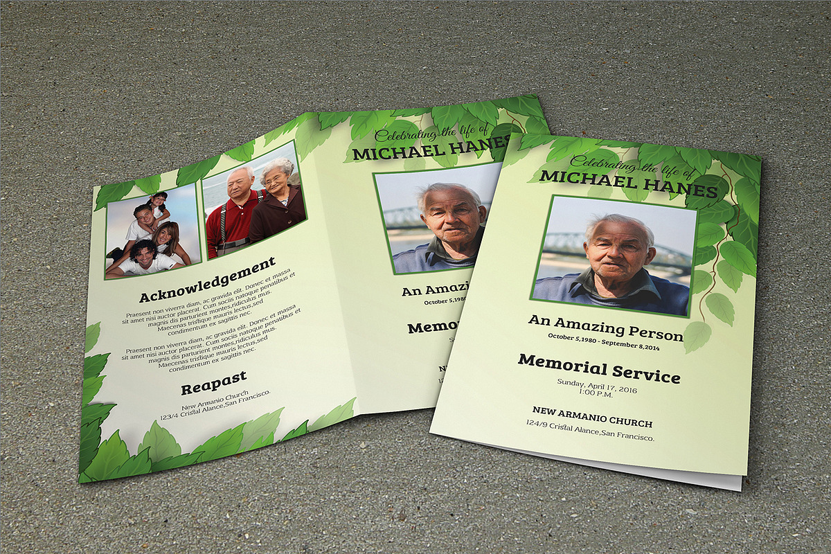 Funeral Program Template-V473 in Brochure Templates - product preview 8