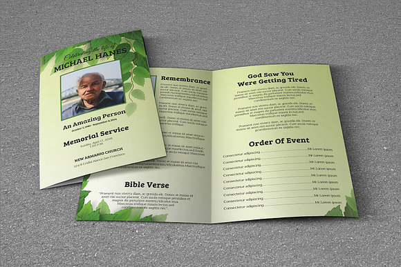 Funeral Program Template-V473 in Brochure Templates - product preview 2