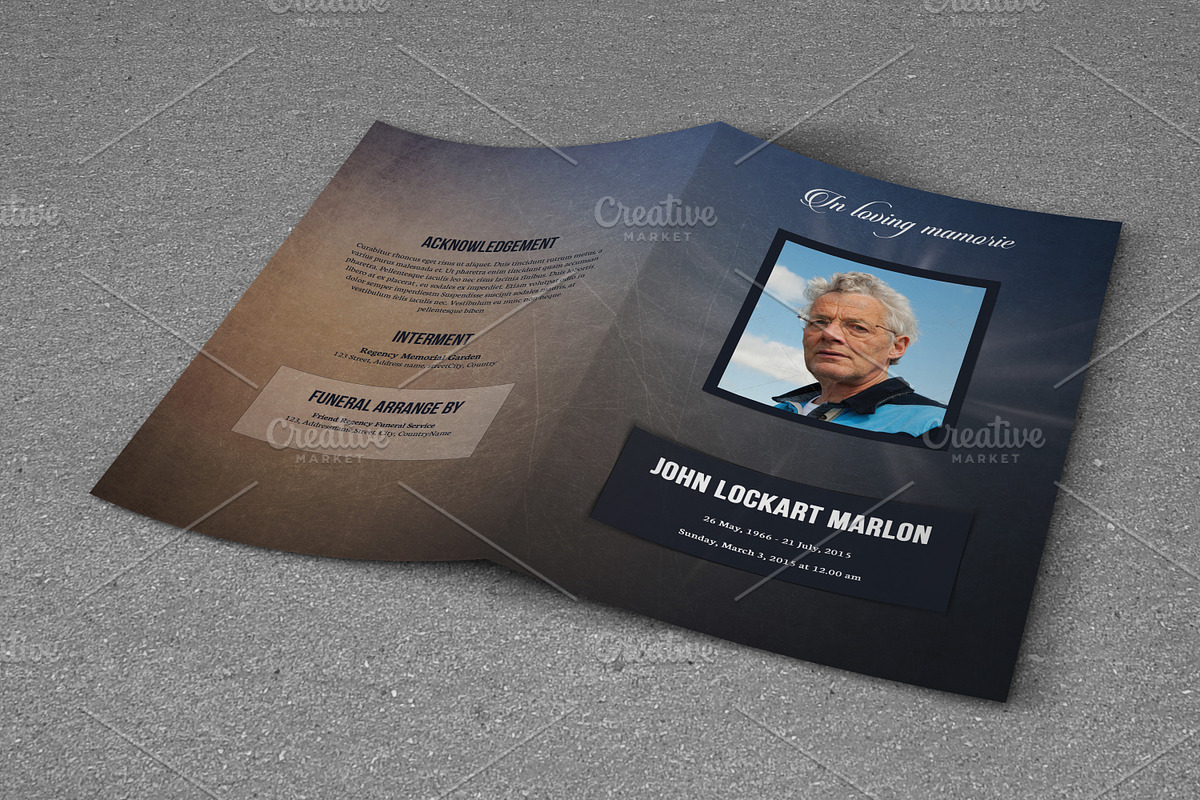 Funeral Program Template-T475 in Brochure Templates - product preview 8