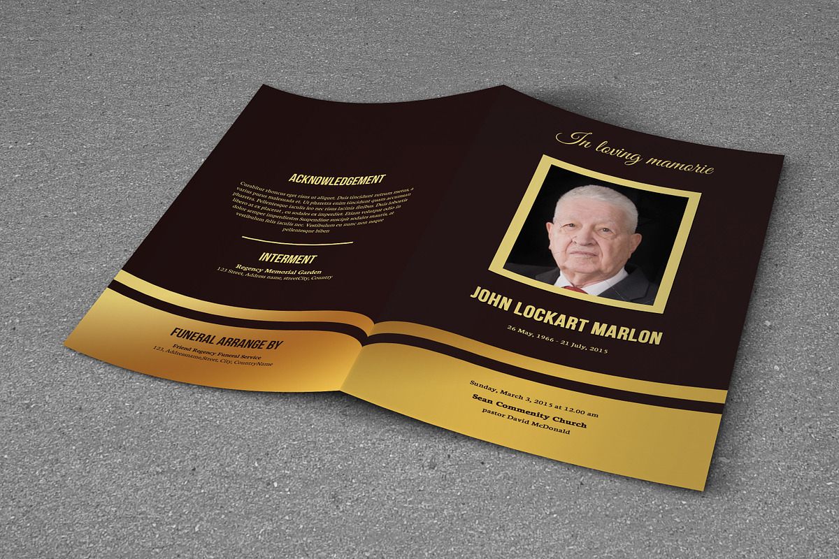 Funeral Program Template-T477 in Brochure Templates - product preview 8