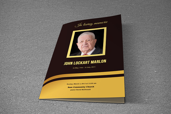 Funeral Program Template-T477 in Brochure Templates - product preview 3