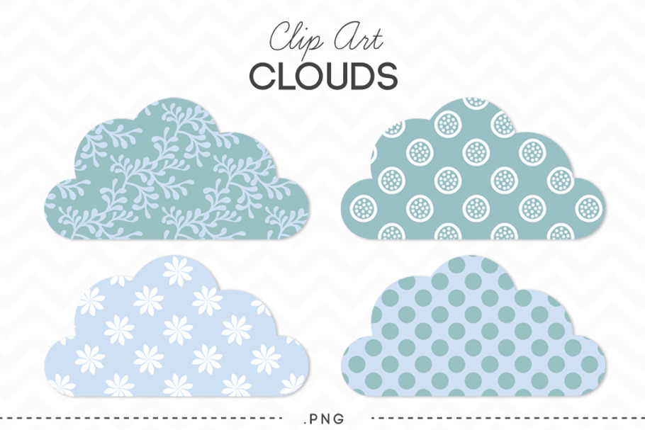 Clouds Clip Art in Illustrations - product preview 8