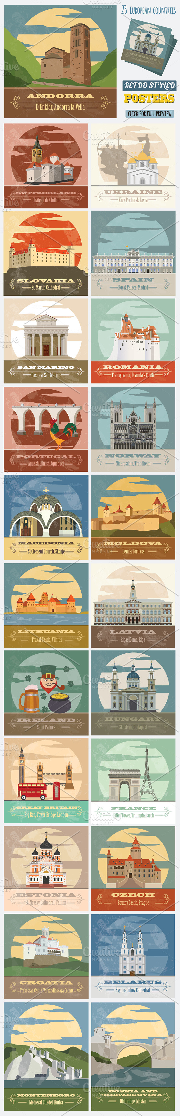 Great Europe travel set 2 in Illustrations - product preview 2