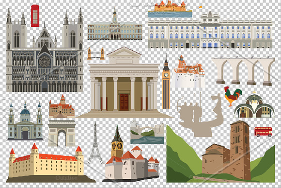 Great Europe travel set 2 in Illustrations - product preview 3