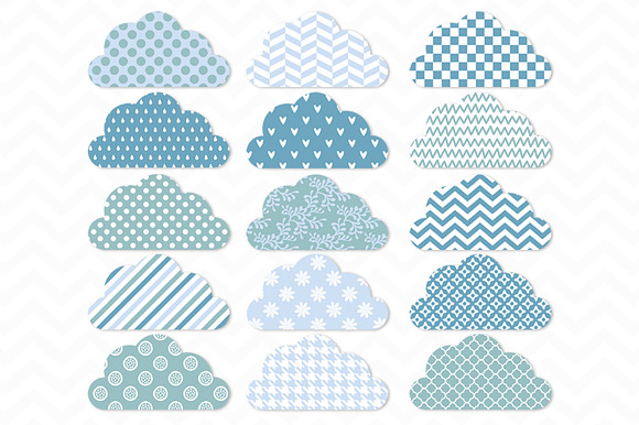 Clouds Clip Art in Illustrations - product preview 1