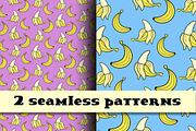 Banana seamless patterns