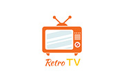 Retro Tv Logo Design Flat Icon