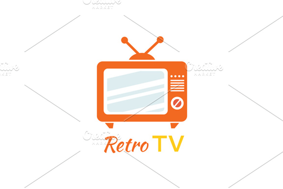 Retro Tv Logo Design Flat Icon