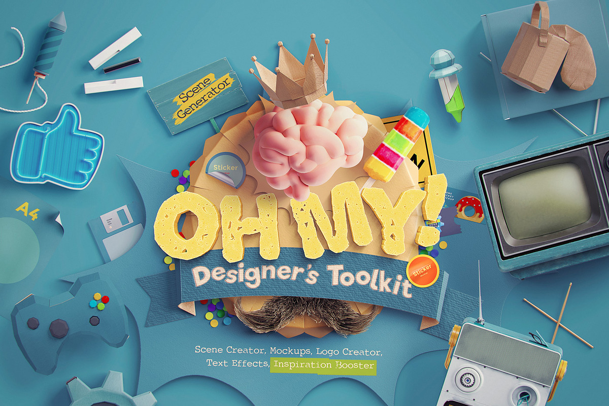 Oh My! Designer's Toolkit in Mobile & Web Mockups - product preview 8