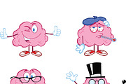Brain Cartoon Mascot Collection - 7