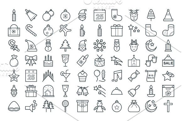 100+ Christmas Vector Icons in Graphics - product preview 1