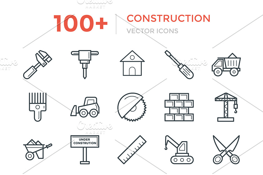 100+ Construction Vector Icons in Graphics - product preview 8