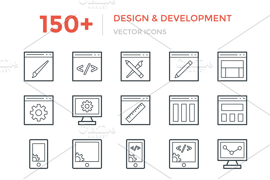 150+ Design and Development Icons