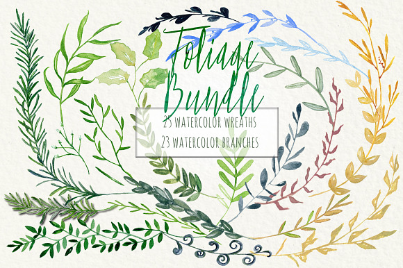 Wreath & branches watercolor in Illustrations - product preview 3