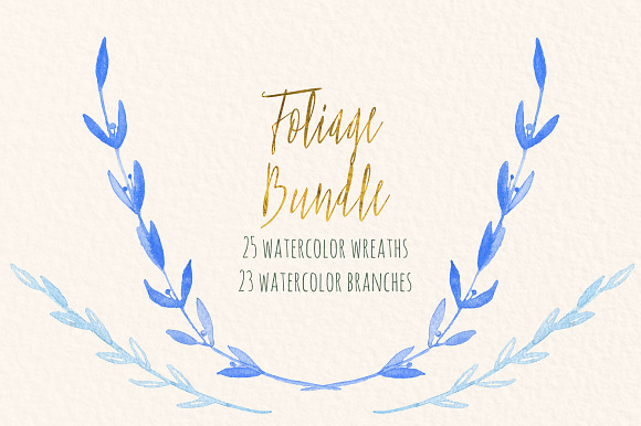 Wreath & branches watercolor in Illustrations - product preview 5
