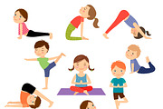 Children yoga vector
