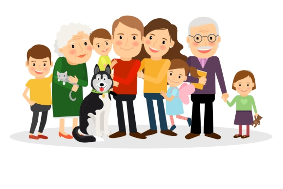 Cartoon family portrait in Graphics - product preview 8
