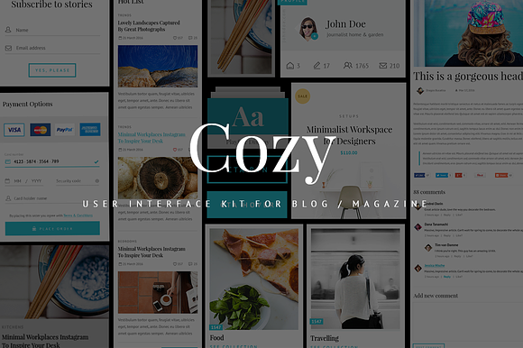 Cozy UI Kit for Blog / Magazine in UI Kits and Libraries - product preview 4