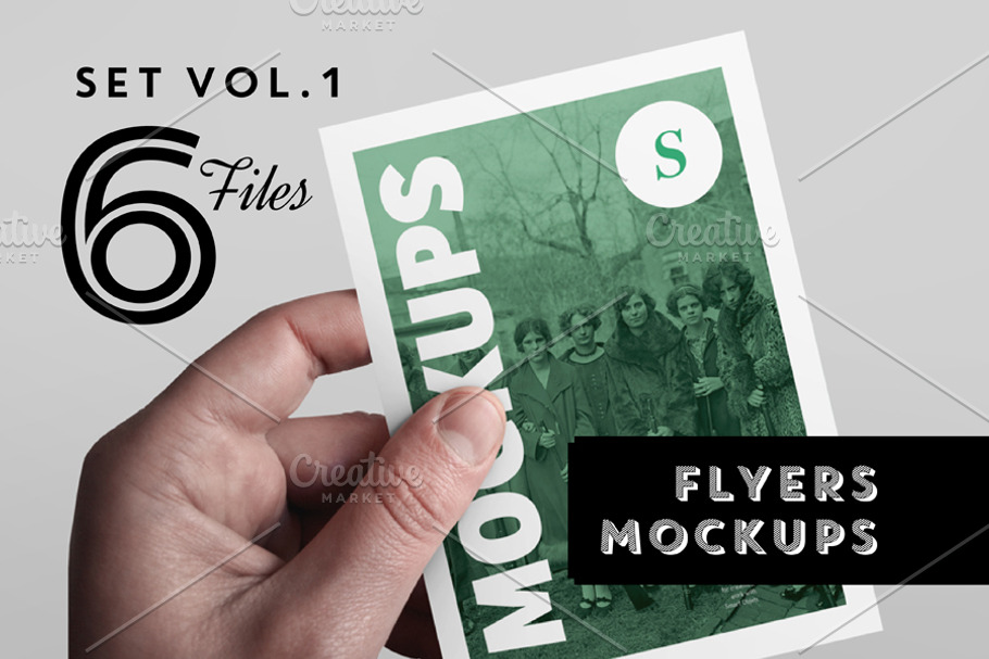Flyer mockups set [A6] in Print Mockups - product preview 8