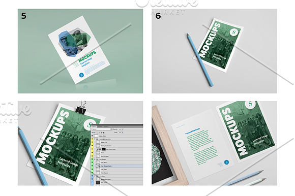 Flyer mockups set [A6] in Print Mockups - product preview 2