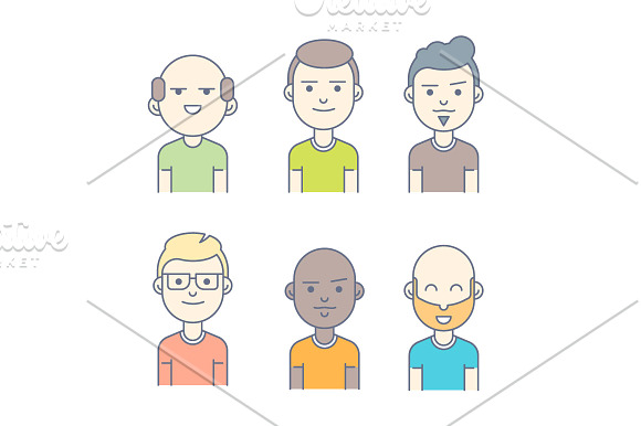 Outline Avatar Icons in Avatar Icons - product preview 1
