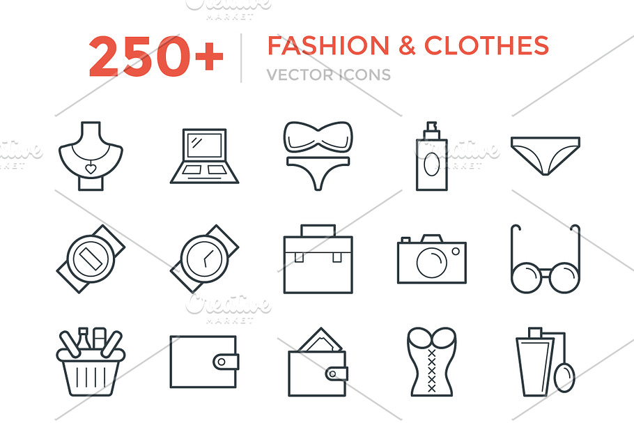 250+ Fashion and Clothes Icons