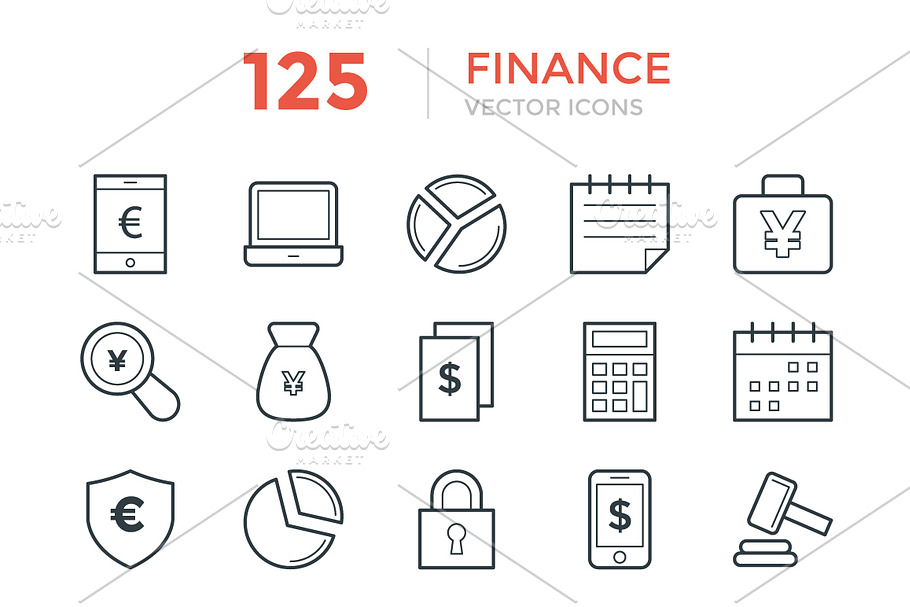125 Finance Vector Icons