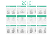 Calendar Vector Template 2017