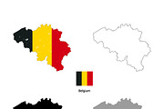 Belgium country silhouettes