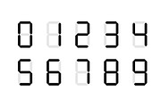 Set of digital number signs