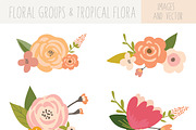 Flower Bunches Clip Art - Tropical