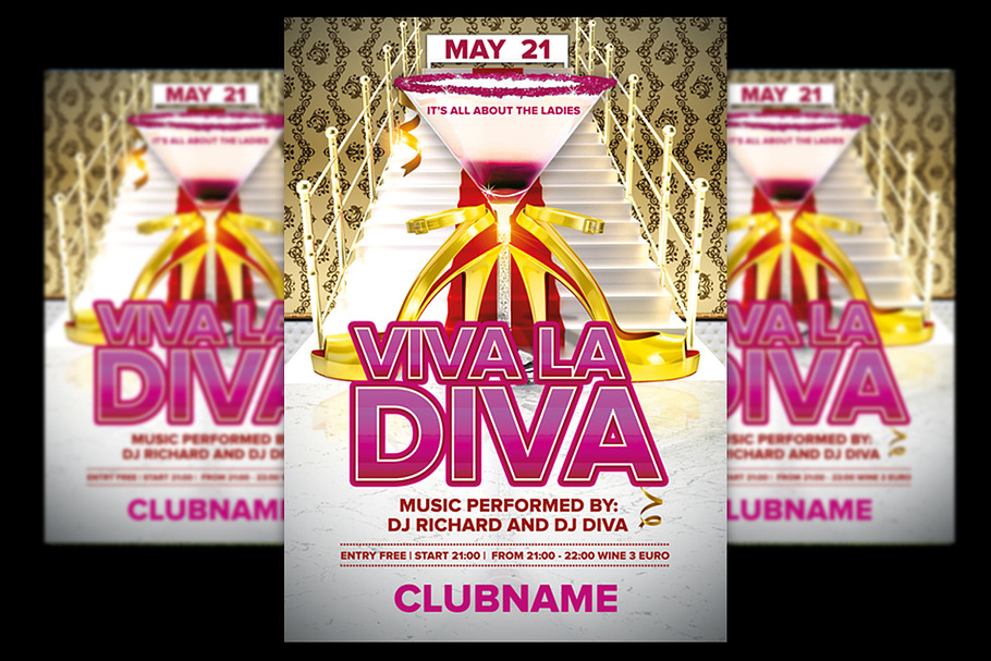 Viva LA Diva Ladies Night in Flyer Templates - product preview 8