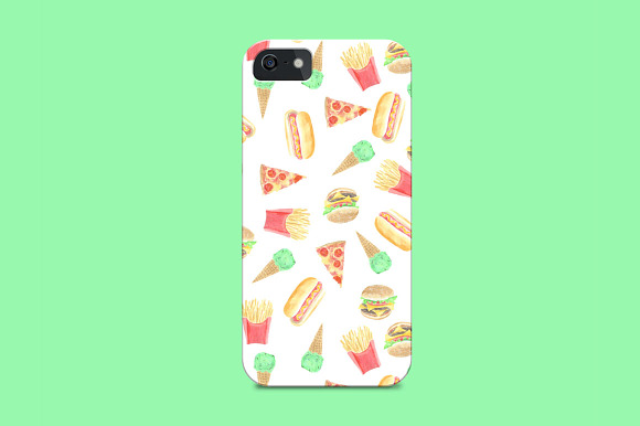Watercolor Seamless Patterns - Food in Patterns - product preview 2