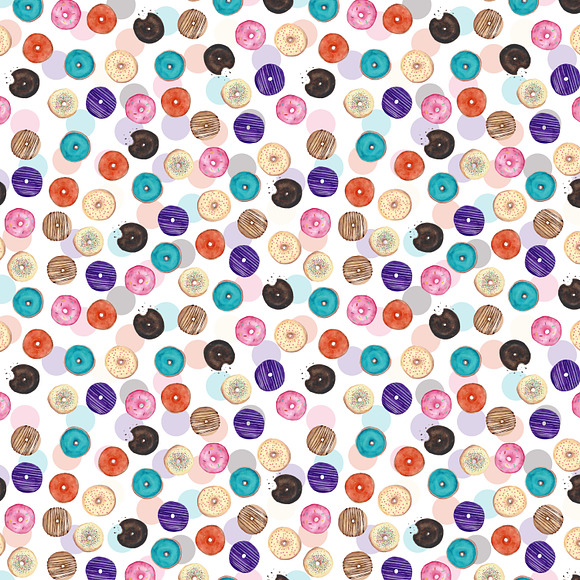 Watercolor Seamless Patterns - Food in Patterns - product preview 6