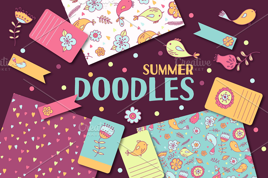 Summer doodles | patterns & cards in Patterns - product preview 8