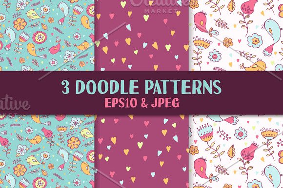 Summer doodles | patterns & cards in Patterns - product preview 1