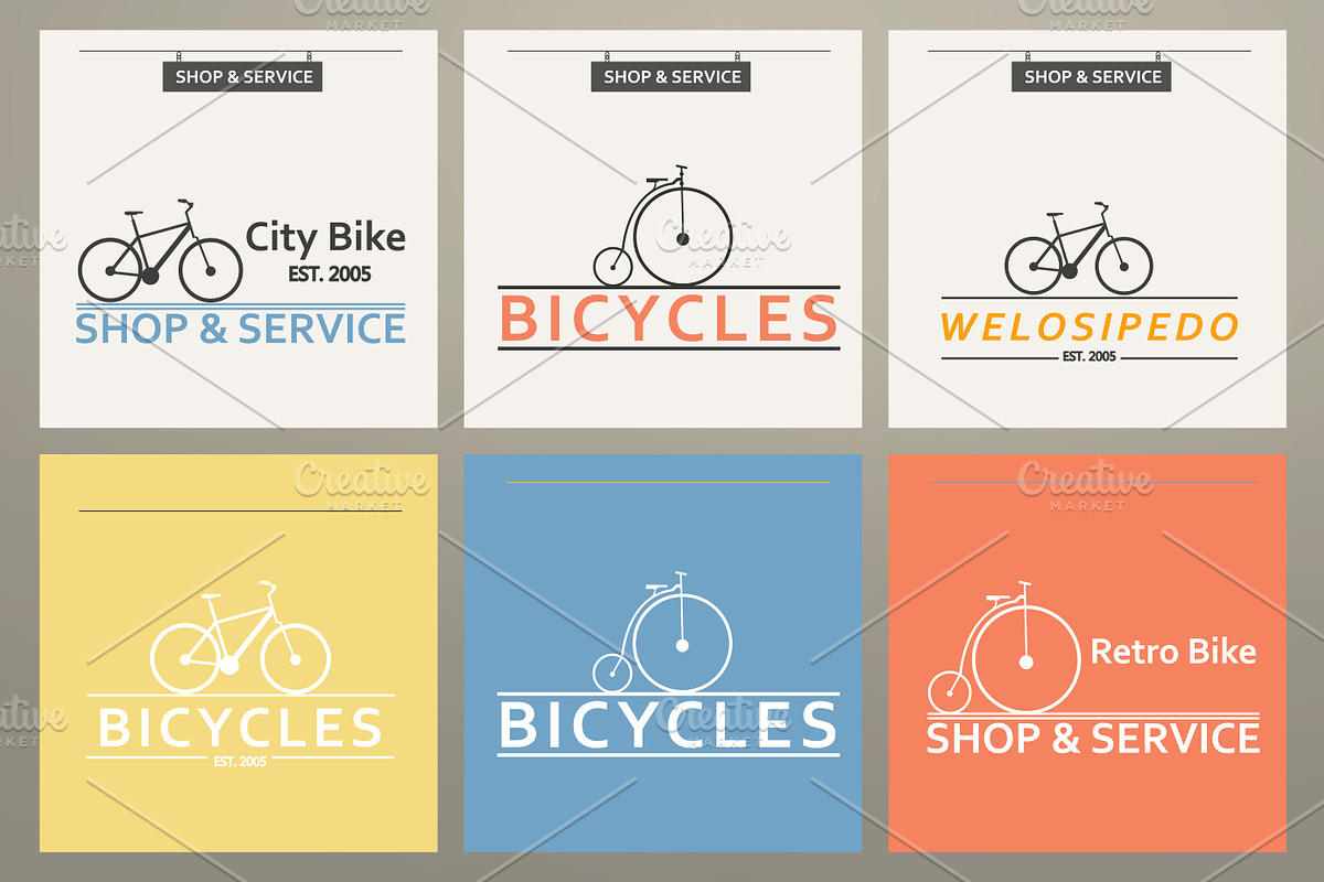 Set vector images bike in Objects - product preview 8