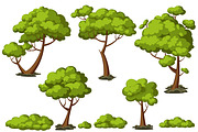 Cartoon trees set