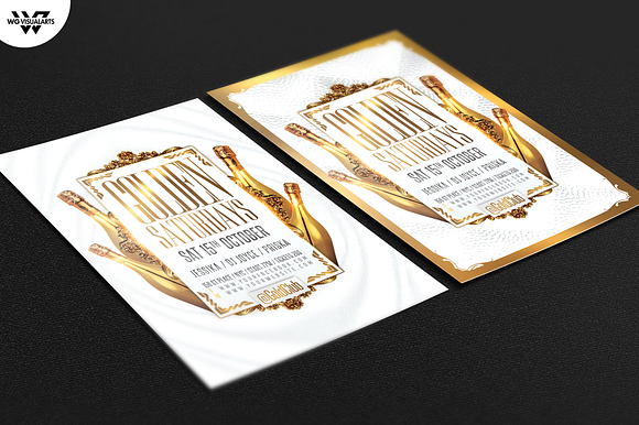 2in1 GOLD CLASSY VIP Flyer Template in Flyer Templates - product preview 1