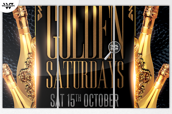 2in1 GOLD CLASSY VIP Flyer Template in Flyer Templates - product preview 4