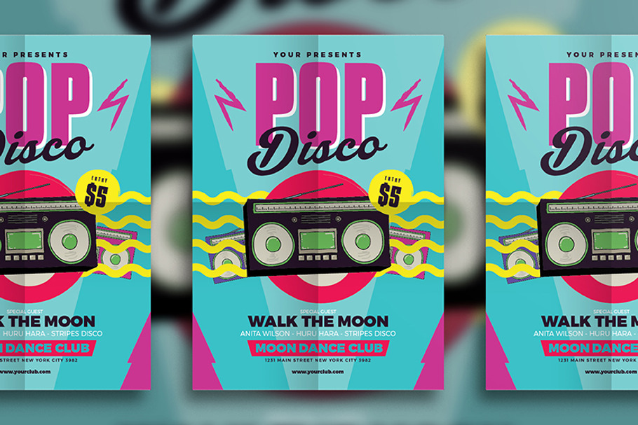 Pop Disco Flyer in Flyer Templates - product preview 8