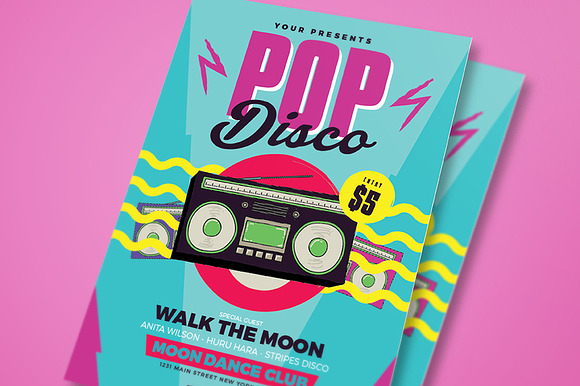 Pop Disco Flyer in Flyer Templates - product preview 1