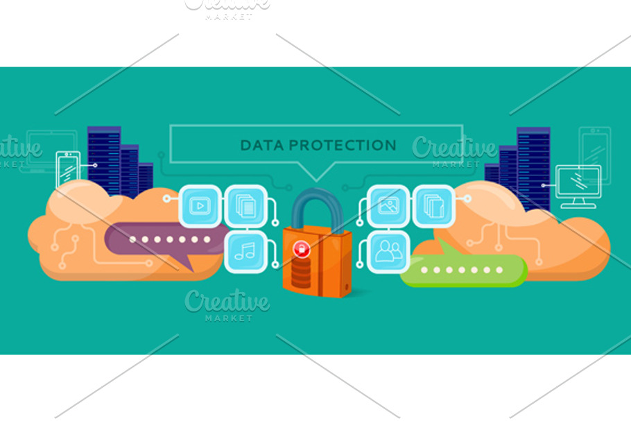 Data Protection Design Flat Concept