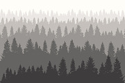 Fir forest vector design template
