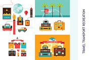 5 travel banner & design element set