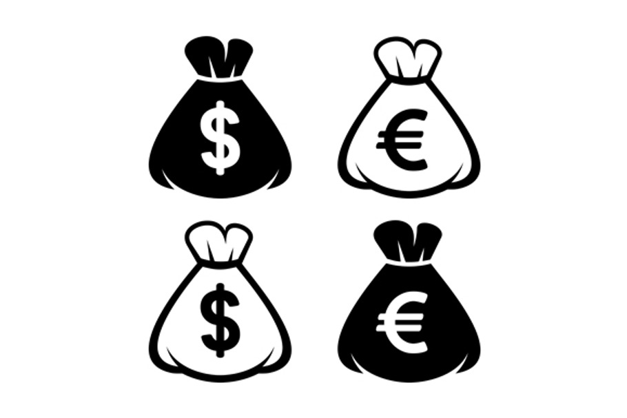 Money Bag Icon Set in Money Icons - product preview 8