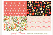 Spring Flowers- digi paper & web til