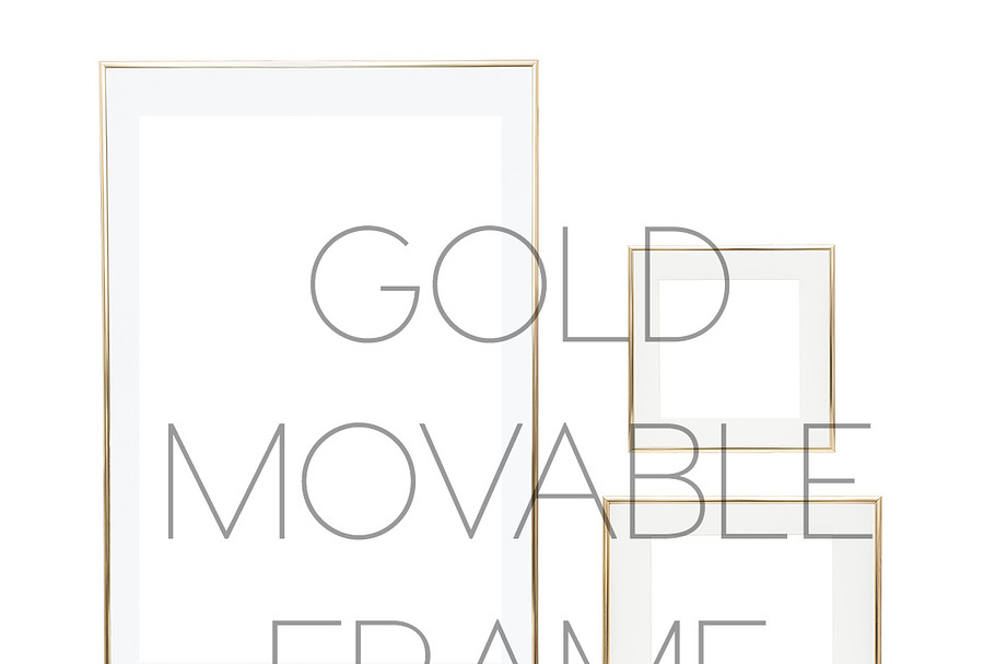 KATEMAXSTOCK Gold Movable Frame Set in Mobile & Web Mockups - product preview 8